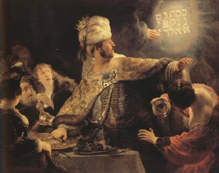 REMBRANDT Harmenszoon van Rijn Belsbazzar's Feast (mk33) oil painting picture